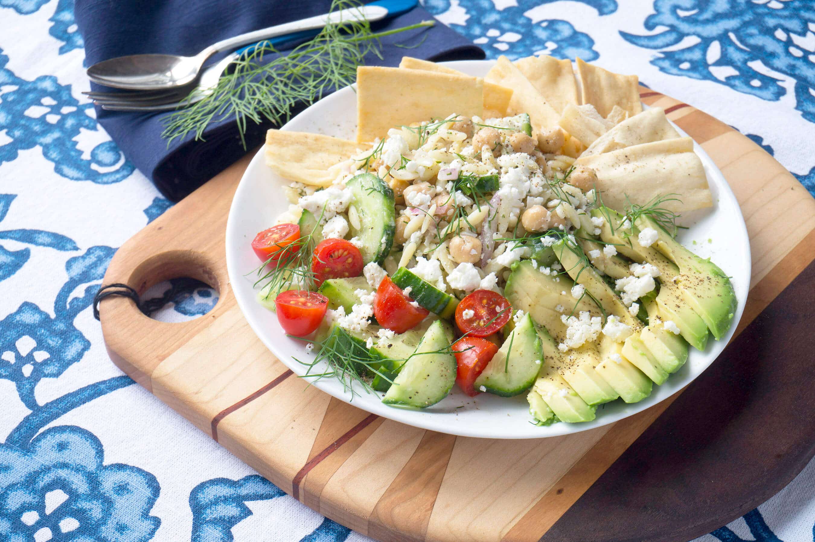 Mediterranean Chickpea Orzo Salad Jars - Nourish & Tempt