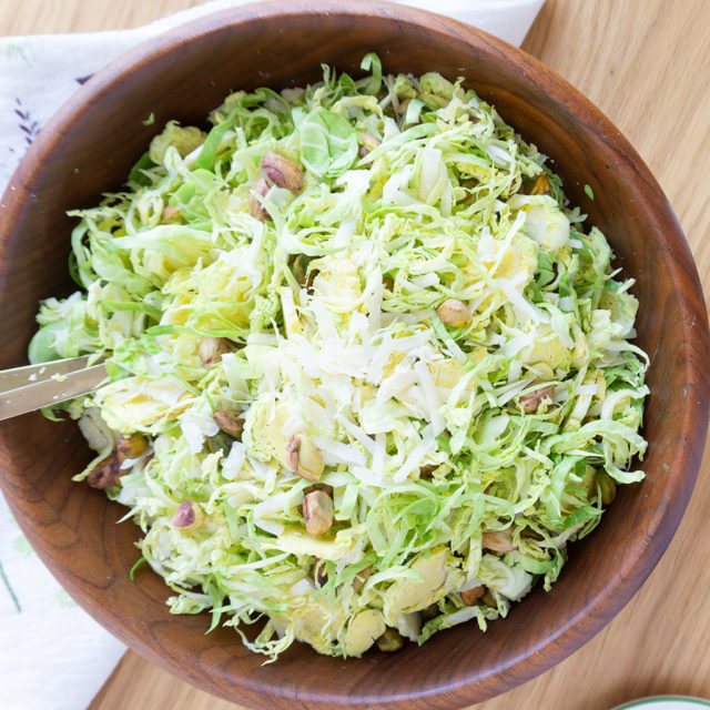 Shaved Brussels Sprouts Salad with Honey Vinaigrette - Oat&Sesame